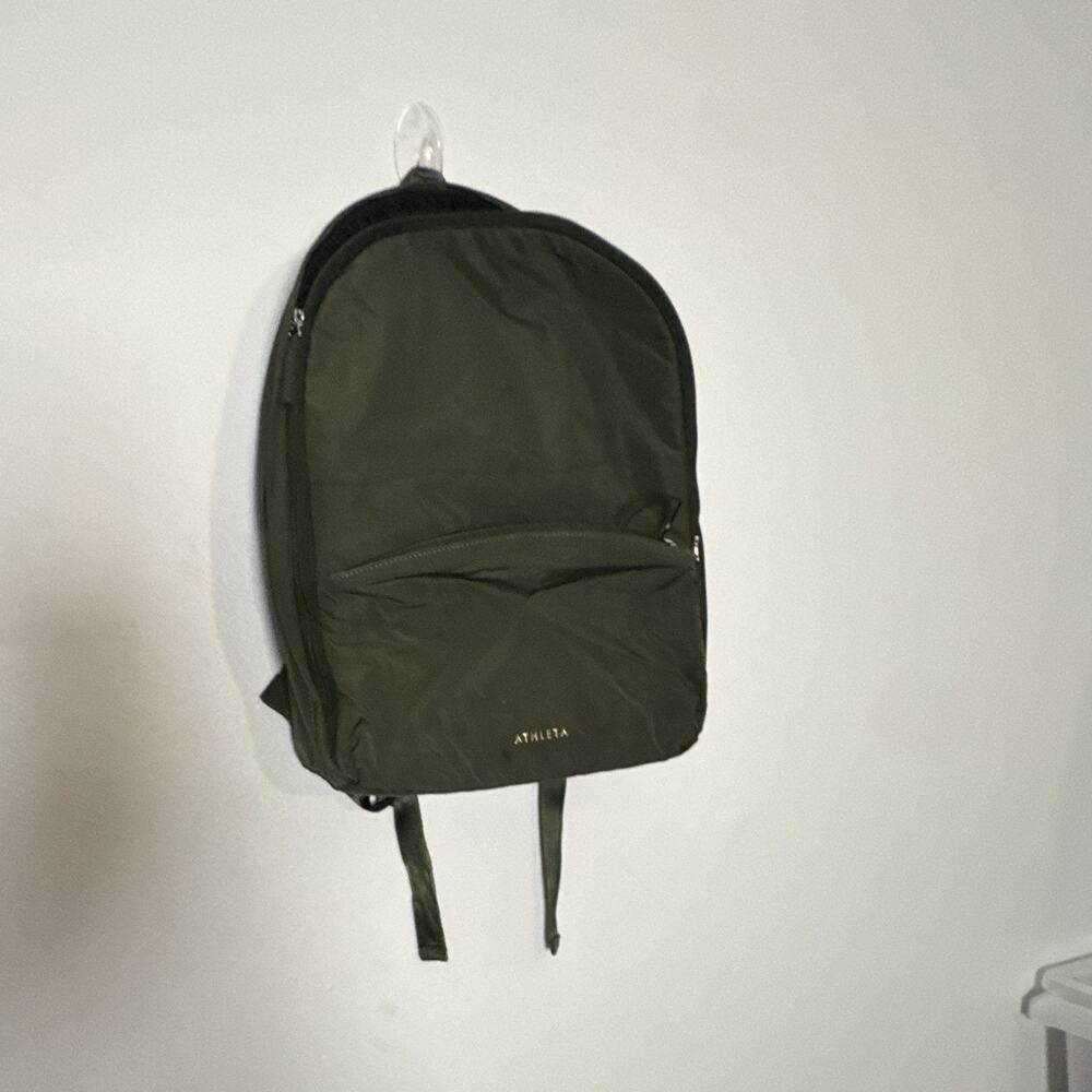 Athleta Green Canvas Backpack with Shoulder Straps Travel Bag